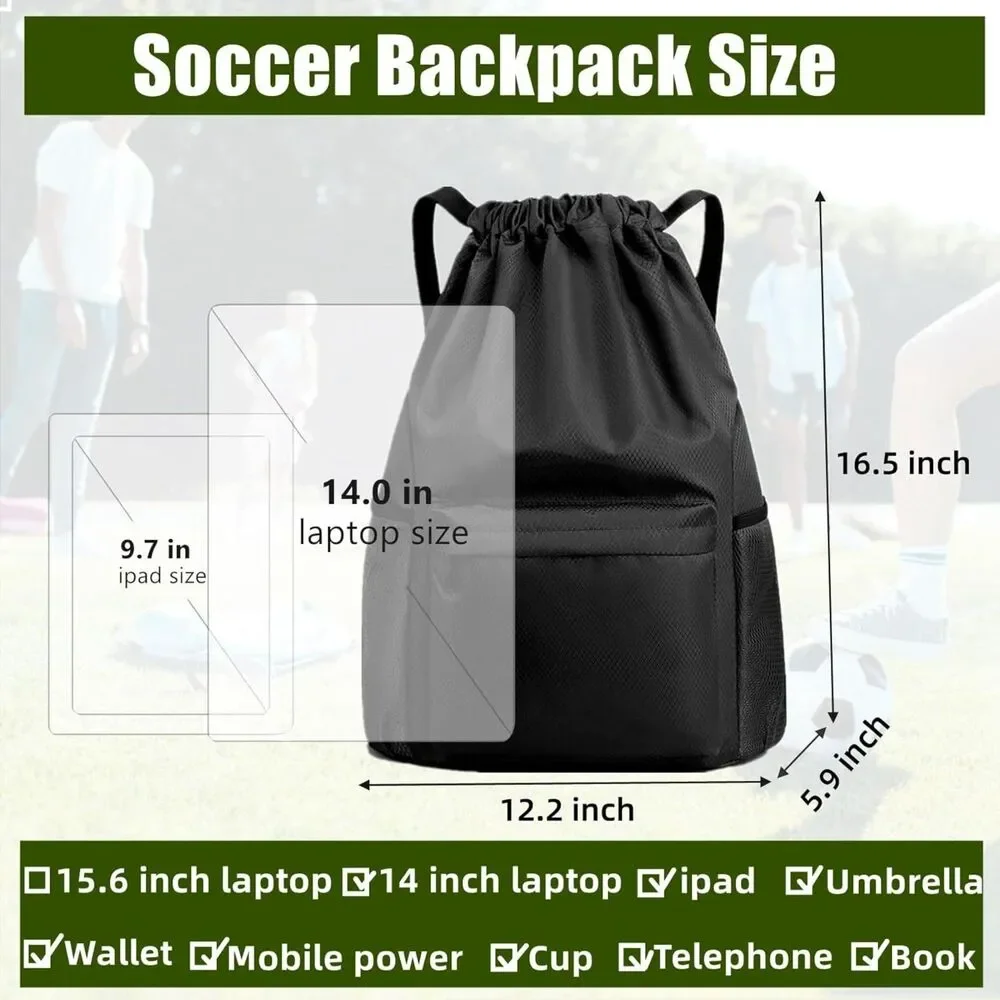 Drawstring Backpack Waterproof Casual Backpack for Men or Women Lt Grey/Silver
